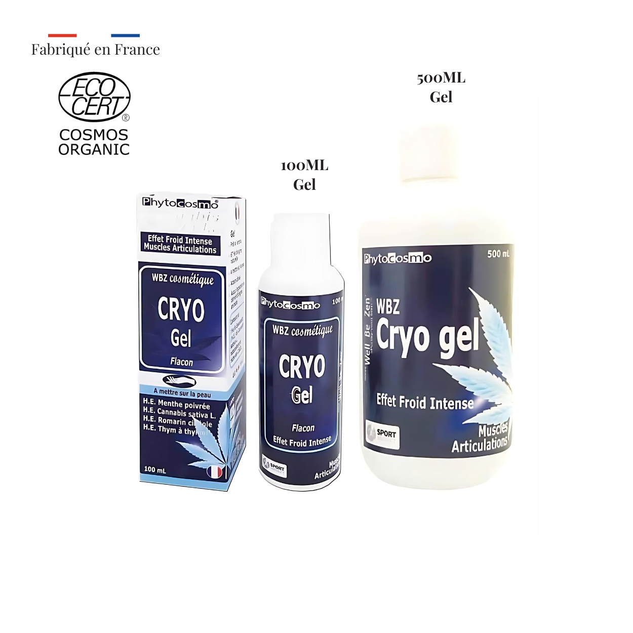 Marque Phytocosmo | WBZ CRYO - Gel effet froid - Effort Musculaire / Récup. - Gel