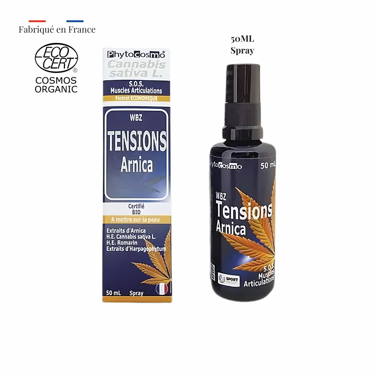 Marque Phytocosmo | WBZ TENSIONS (CHOCS) Arnica - Muscles Articulations - BIO* - Sérum huileux